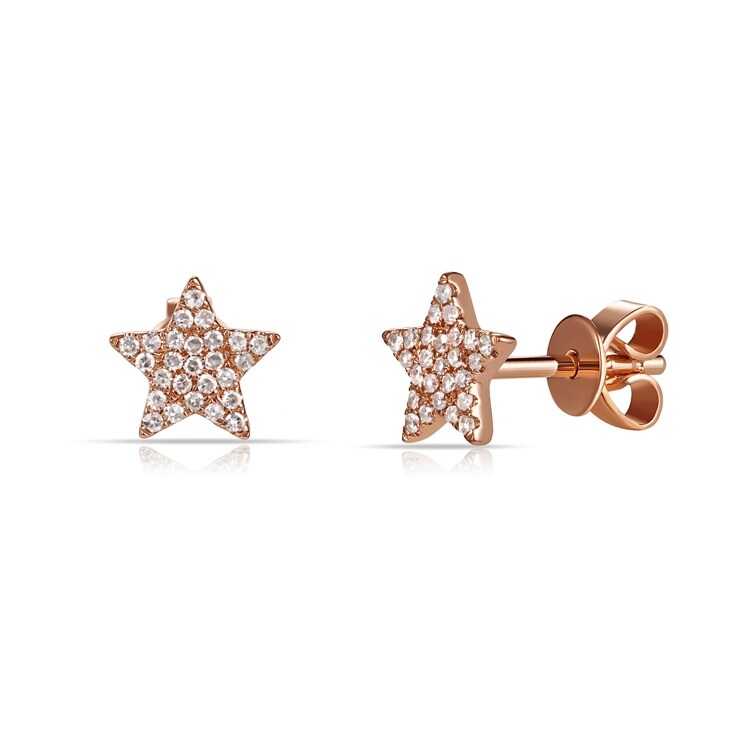 Joelle Collection Diamond Star Studs Earrings 14K Gold 1/5ct TDW
