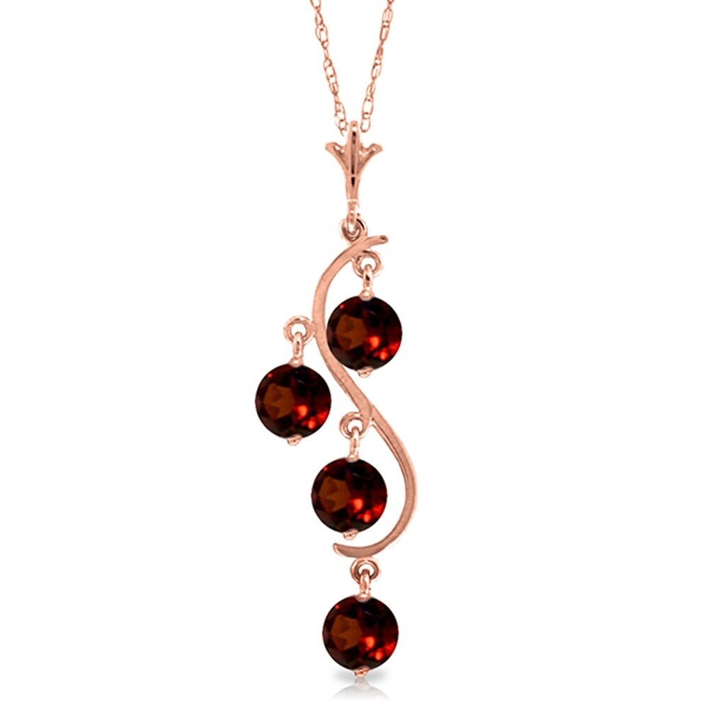 14K Rose Gold Garnet Jewelry Class New Necklace