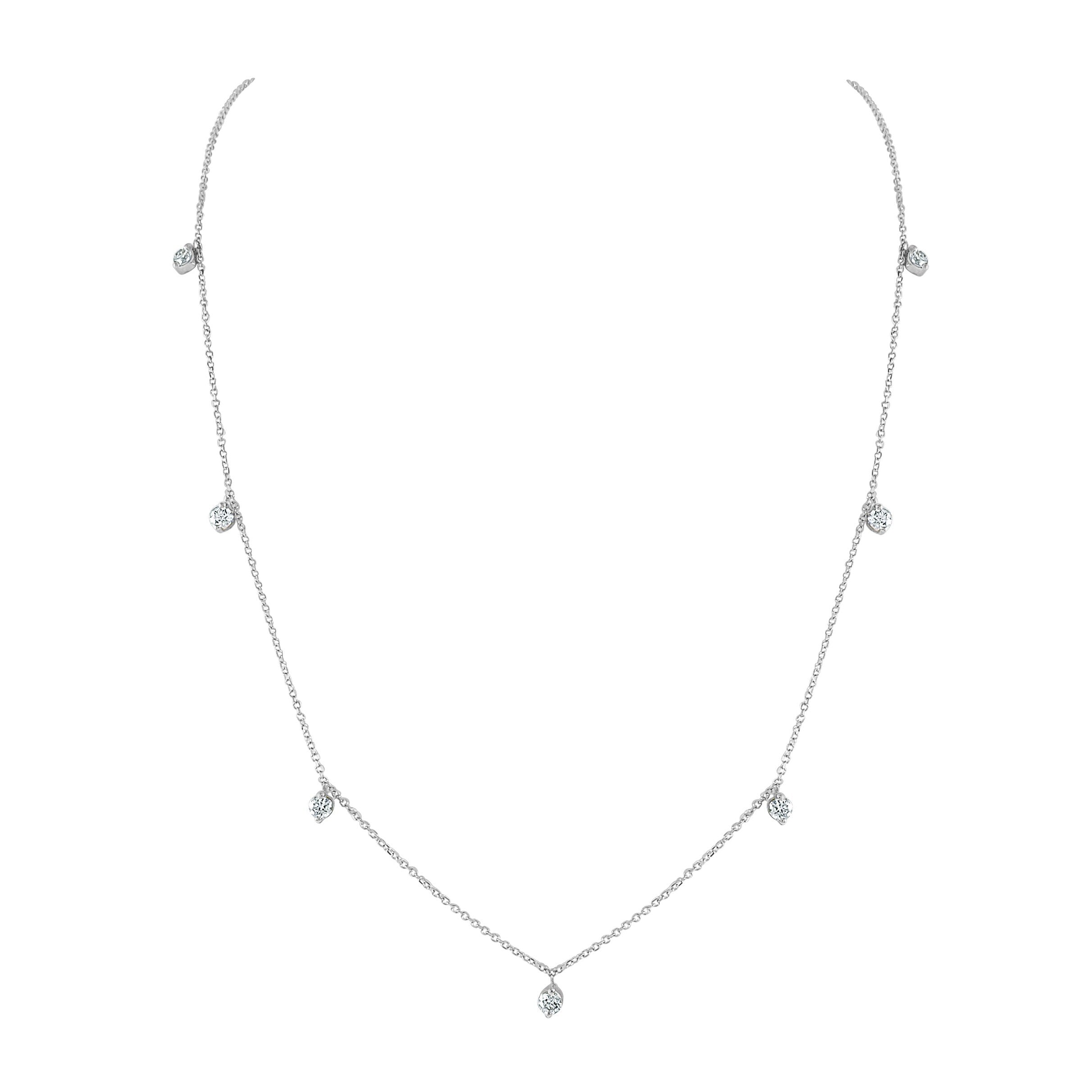 Joelle Collection Diamond Station Necklace 14K Gold 5/8 ct tw Diamond Necklace