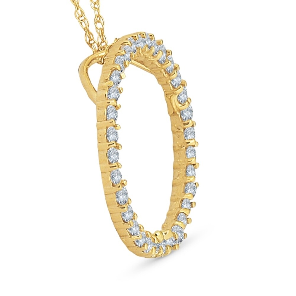 14K Yellow Gold 1/2ct Circle of Life Diamond Pendant