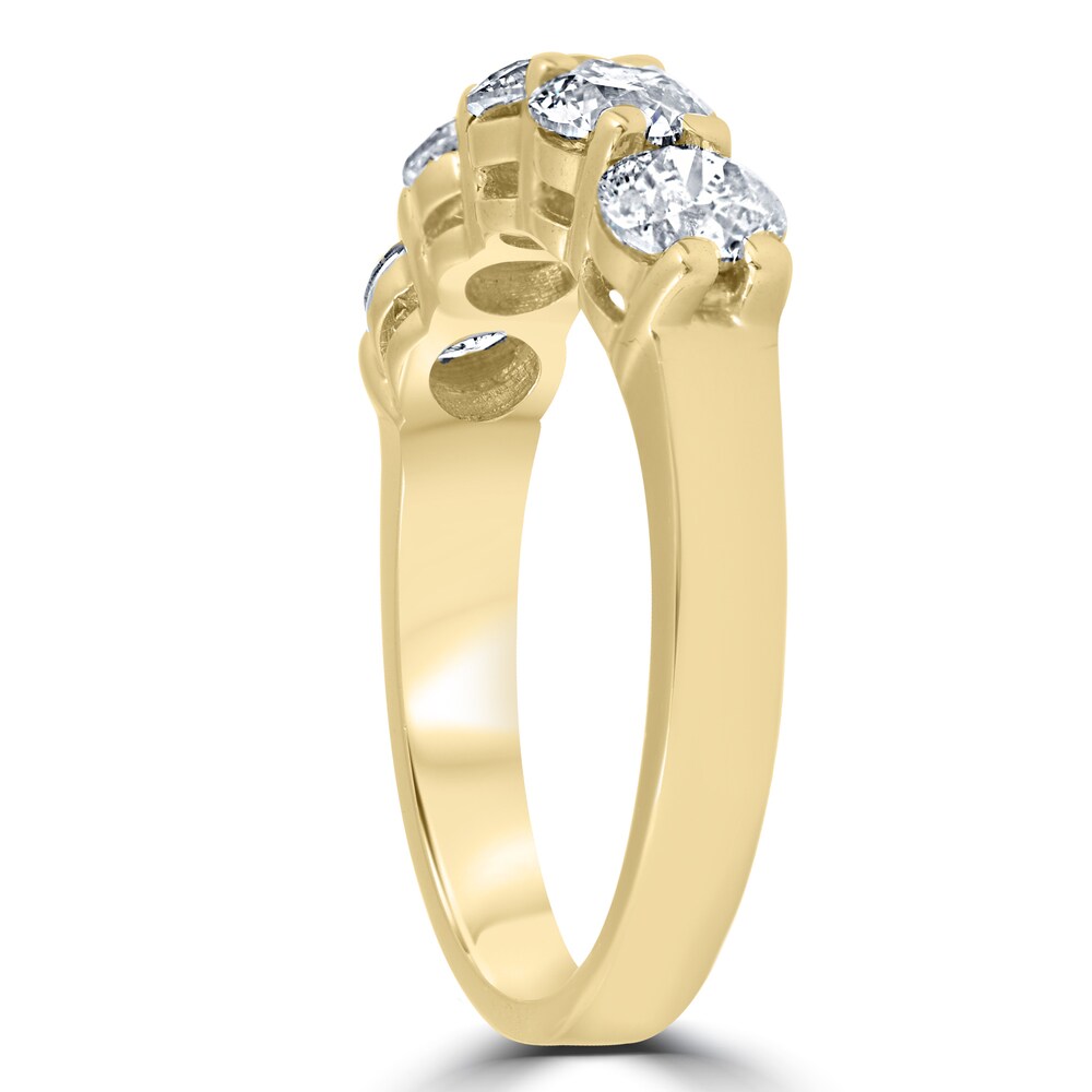 14K Yellow Gold 2 ct TDW Round Cut Diamond Five Stone Wedding Anniversary Womens Ring - White