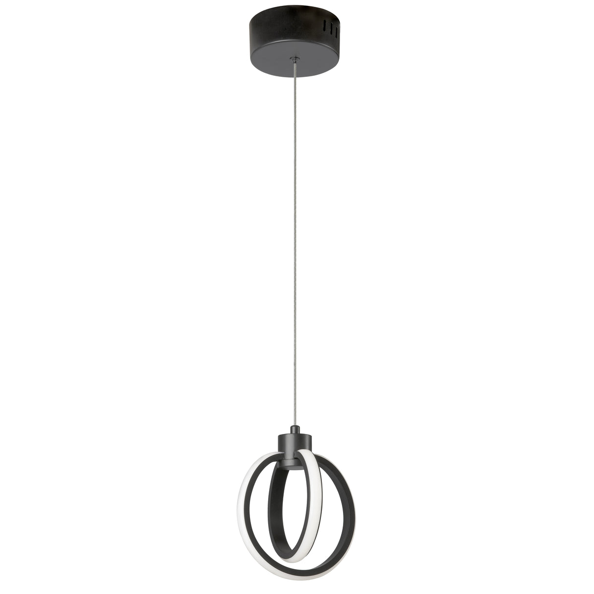 14W Pendant, Matte Black with White Silicone Diffuser