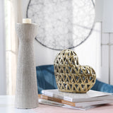 14" Ceramic Beaded Candle Holder Contemporary Champagne Gold Elegant Decorative Votive Candle / Tealight Holder for