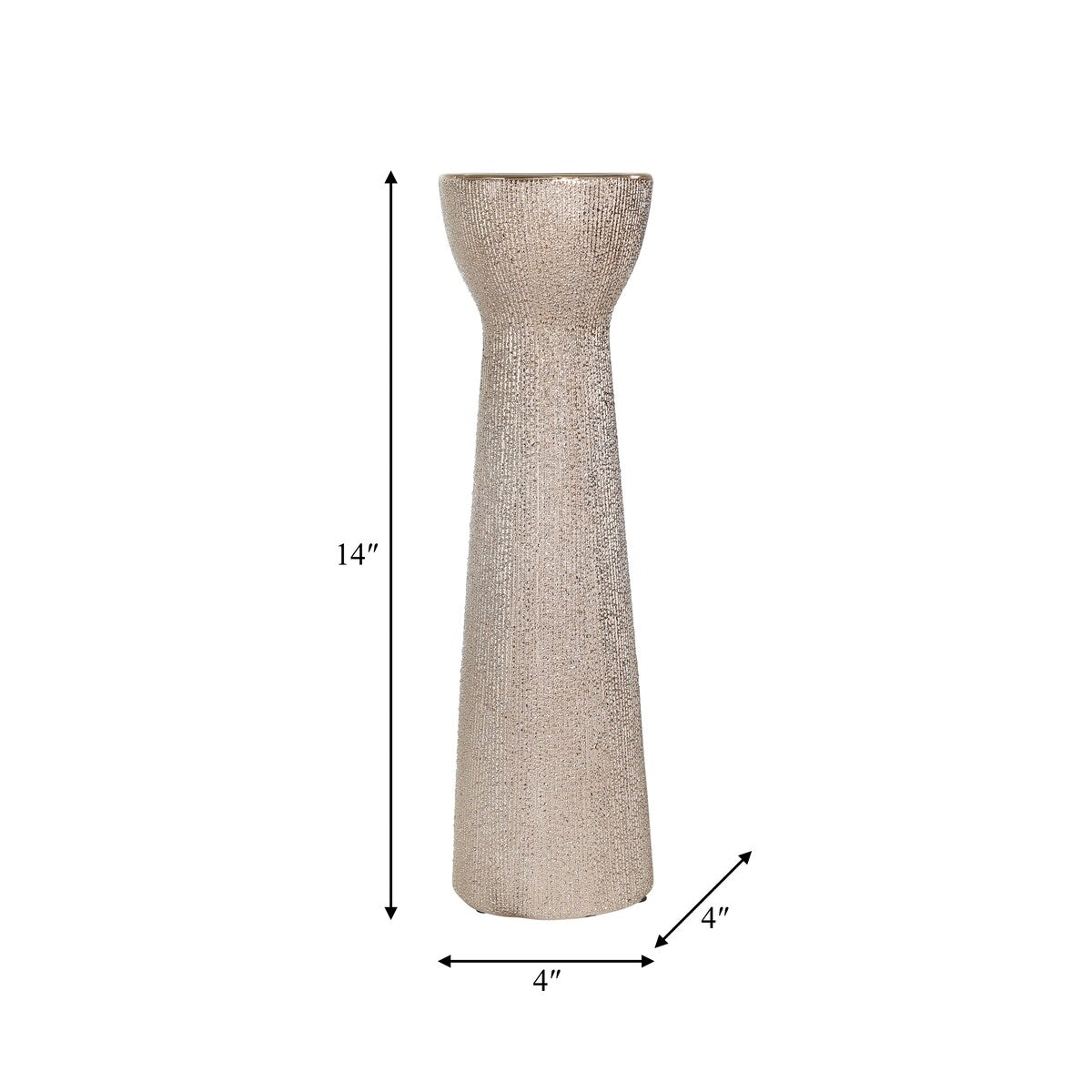 14" Ceramic Beaded Candle Holder Contemporary Champagne Gold Elegant Decorative Votive Candle / Tealight Holder for