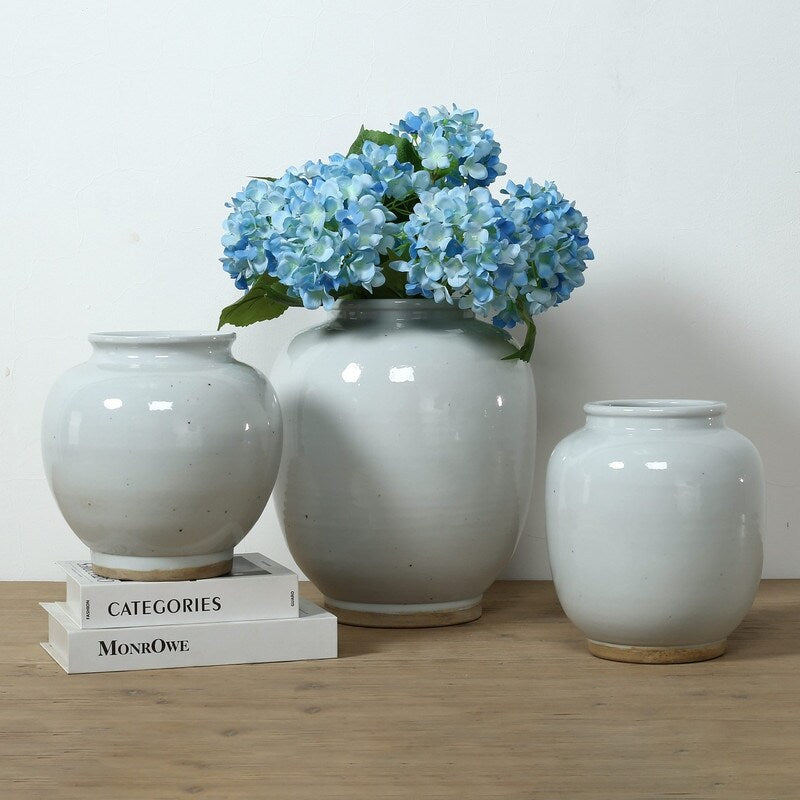14" High Clara Vase with Unglazed Base