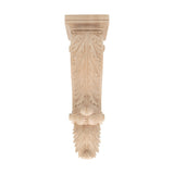 14" x 4-3/8" x 3-3/4" Large Hand Carved Maple Acanthus Leaf Corbel