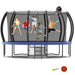 12ft/14ft/15ft/16ft Trampoline for Kids and Adults, Outdoor Trampolines with Curved Poles, Pumpkin Shaped