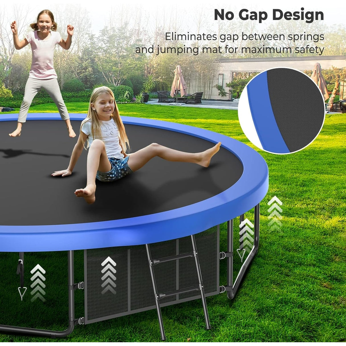 12ft/14ft/15ft/16ft Trampoline for Kids and Adults, Outdoor Trampolines with Curved Poles, Pumpkin Shaped