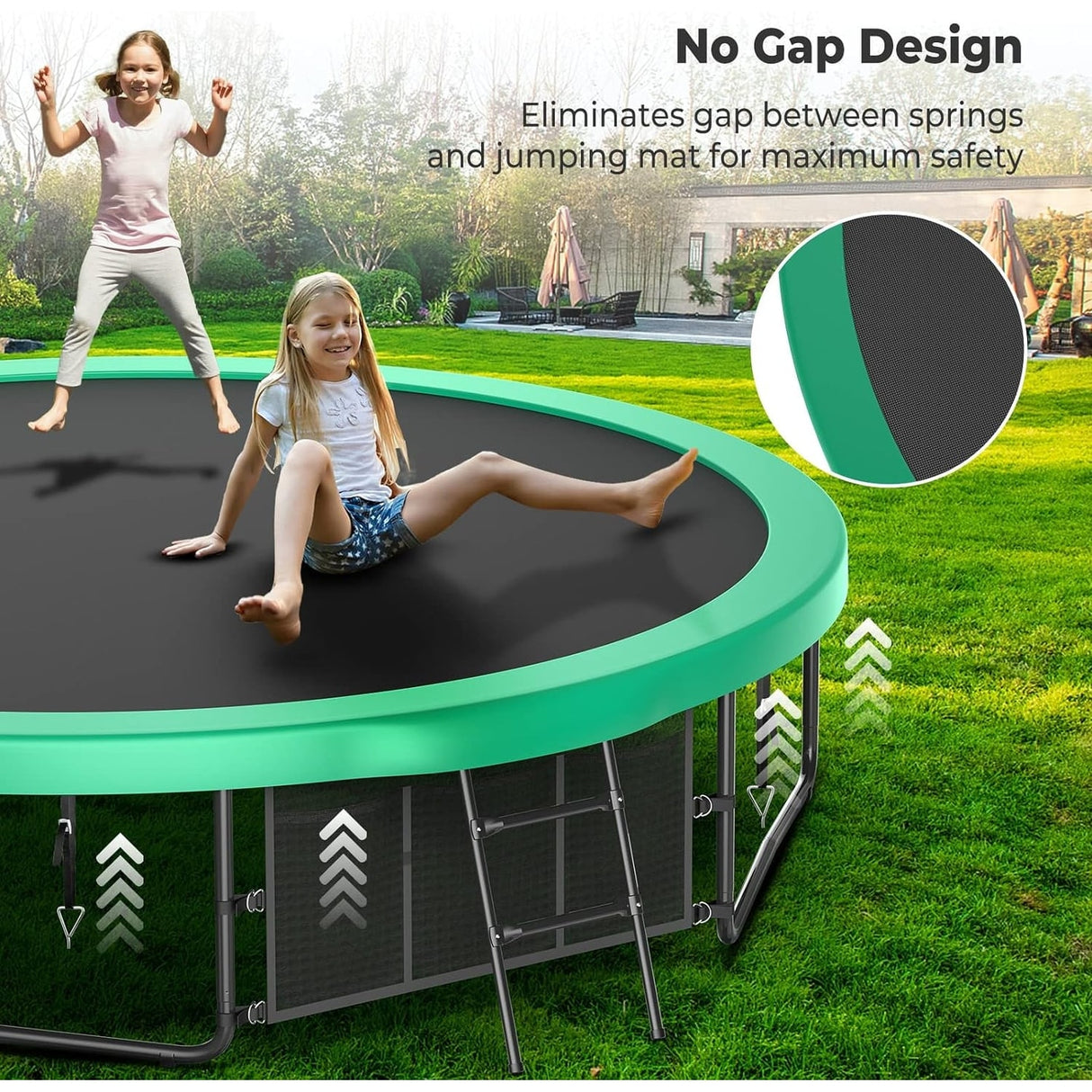 12ft/14ft/15ft/16ft Trampoline for Kids and Adults, Outdoor Trampolines with Curved Poles, Pumpkin Shaped