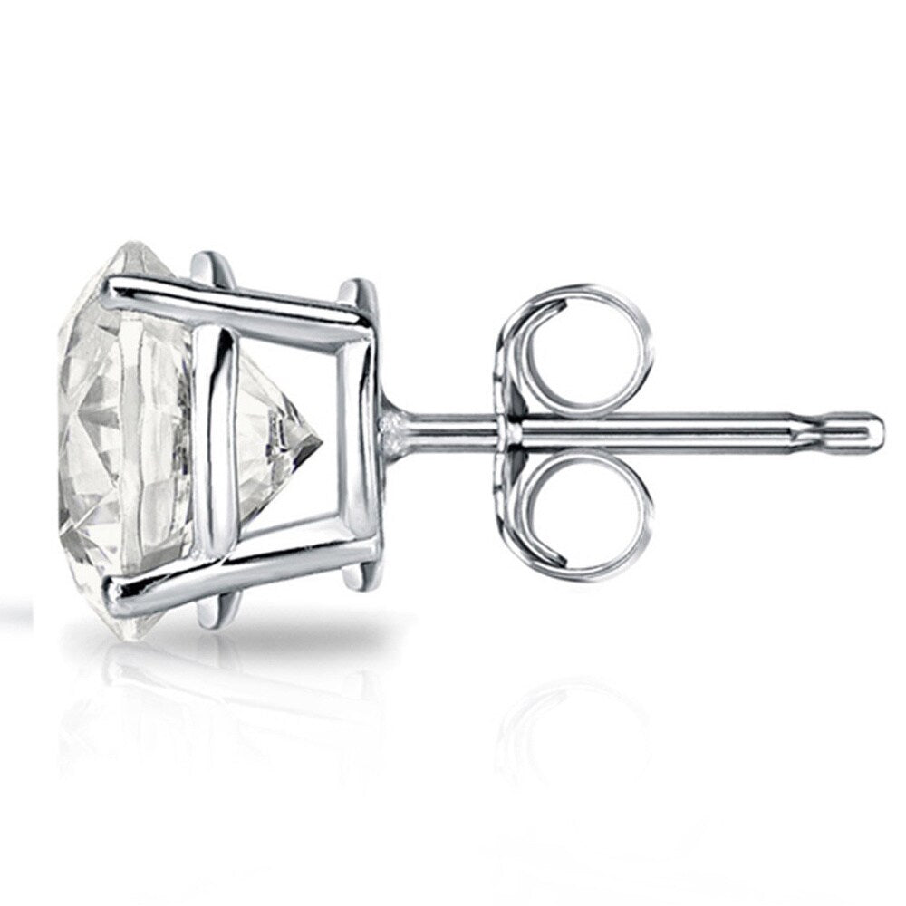 Auriya 1 1/2 to 2ctw Round Solitaire Diamond Stud Earrings 14k Gold