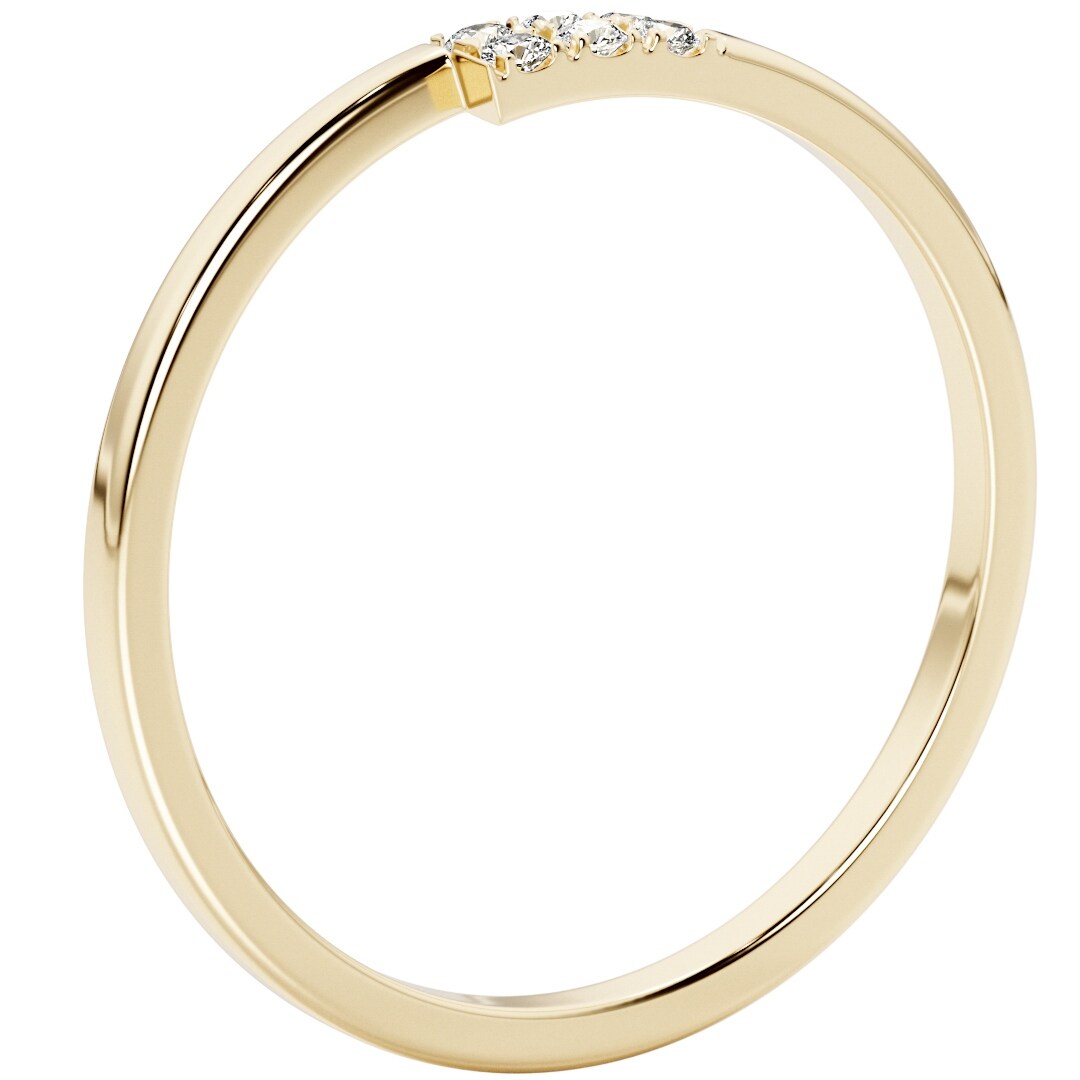14k Gold Plated Sterling Silver Lab Diamond 1/20 ct Stacking Ring Band