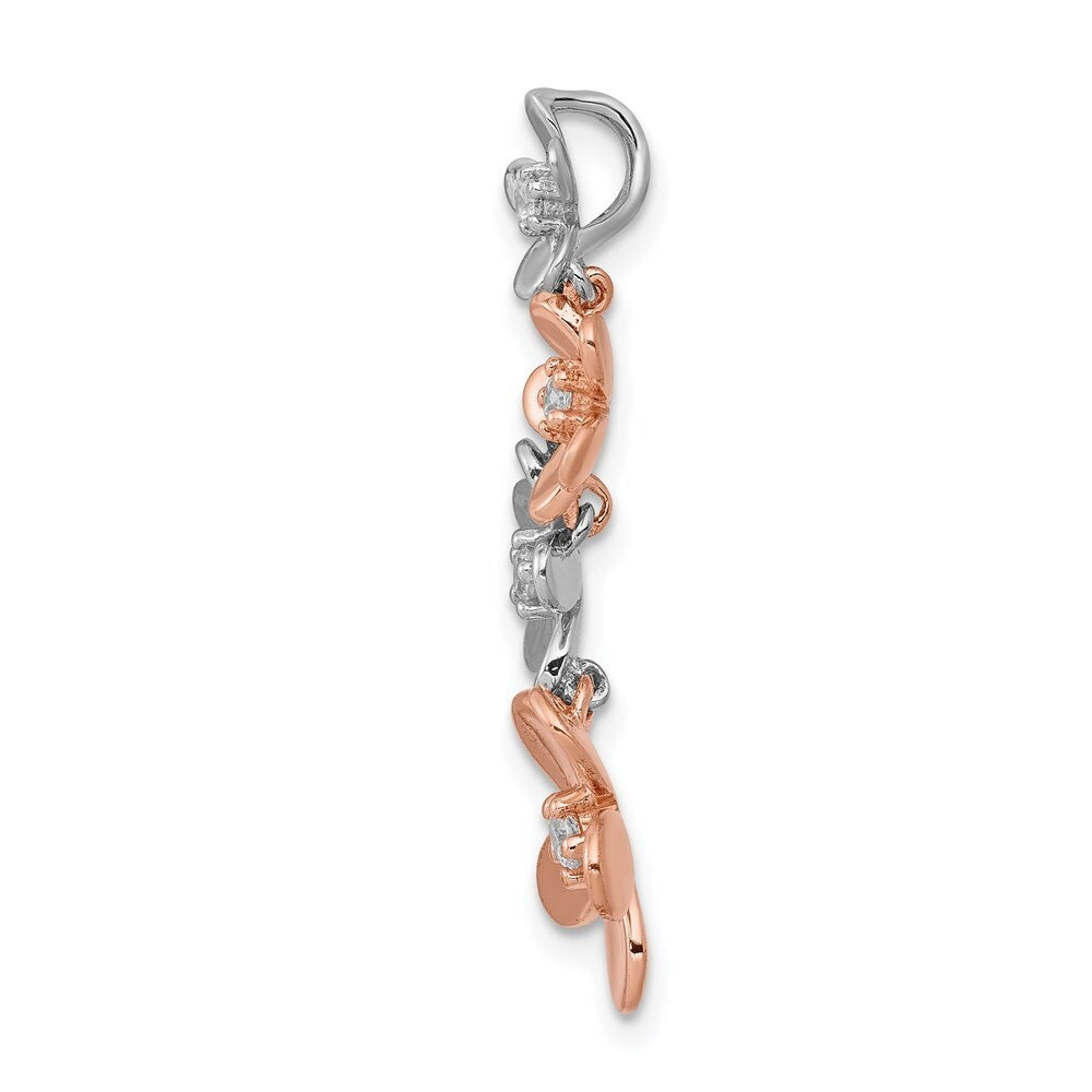 14k Rose Gold & White Gold Lab Grown Diamond SI1/SI2, G-H Pendant