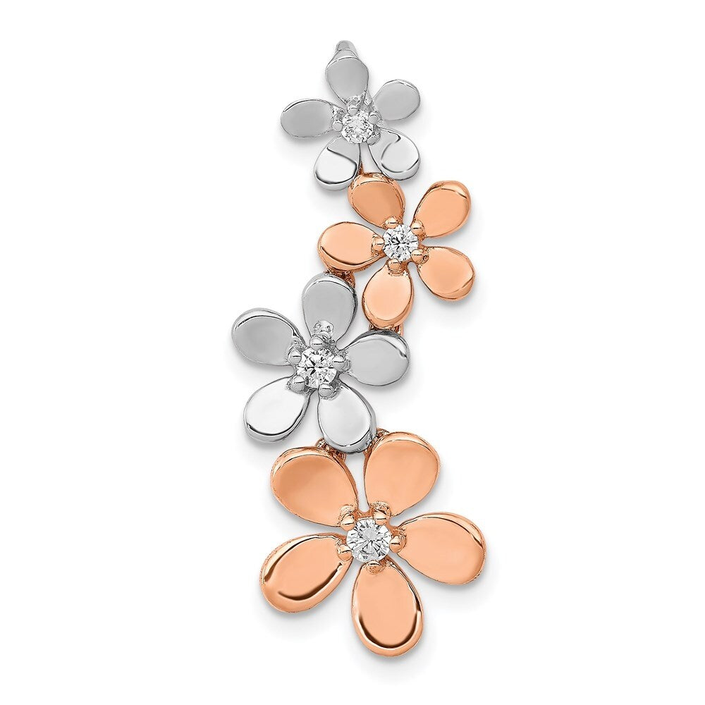 14k Rose Gold & White Gold Lab Grown Diamond SI1/SI2, G-H Pendant