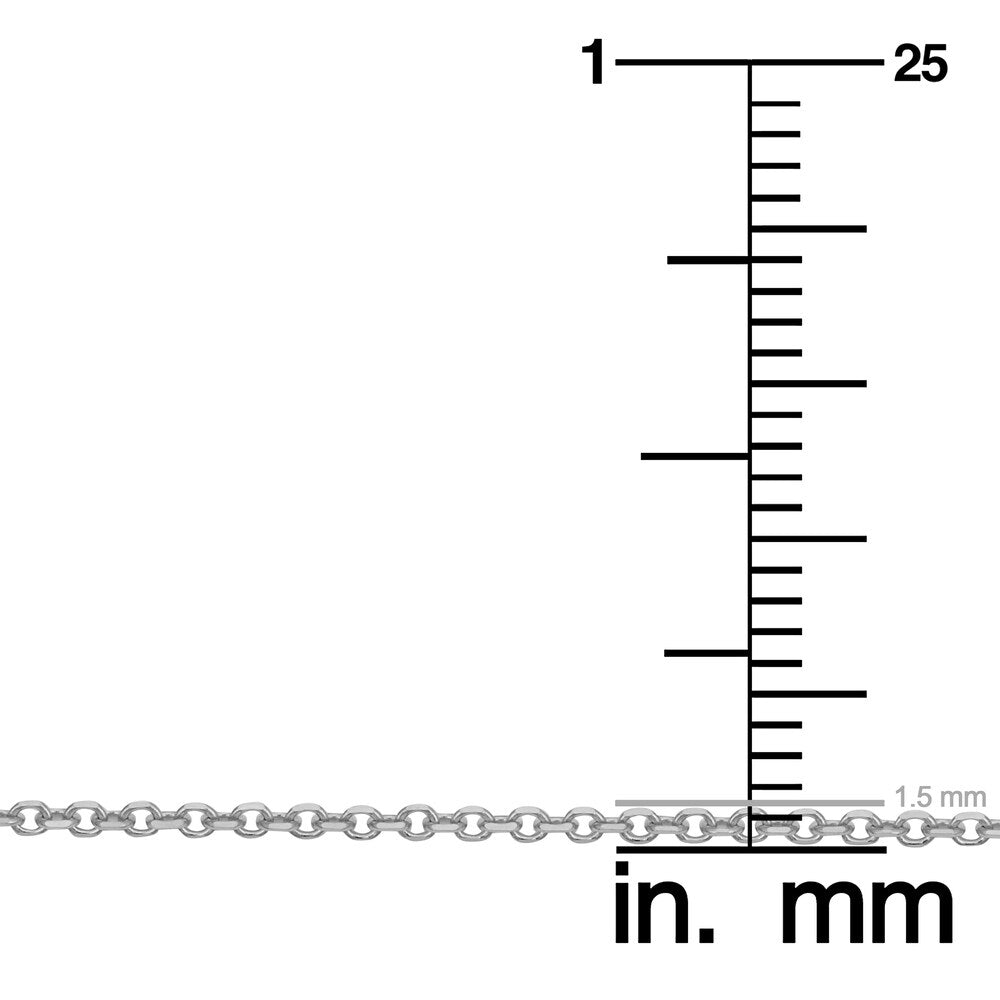 14k White Gold 1.5-mm Cable Chain (16 - 24 inches)