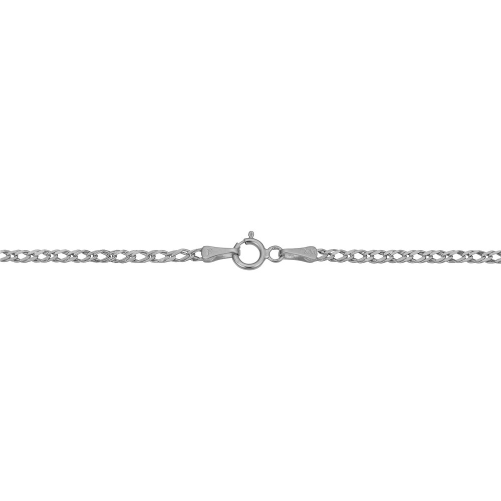 14k White Gold 2mm Diamond Weave Curb Chain