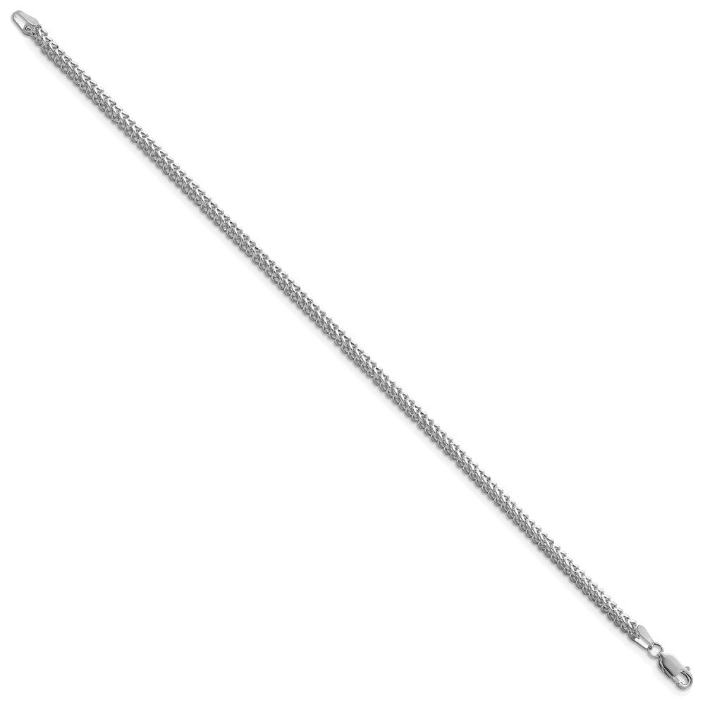 14k White Gold 2.3mm Franco Chain Bracelet, 7"