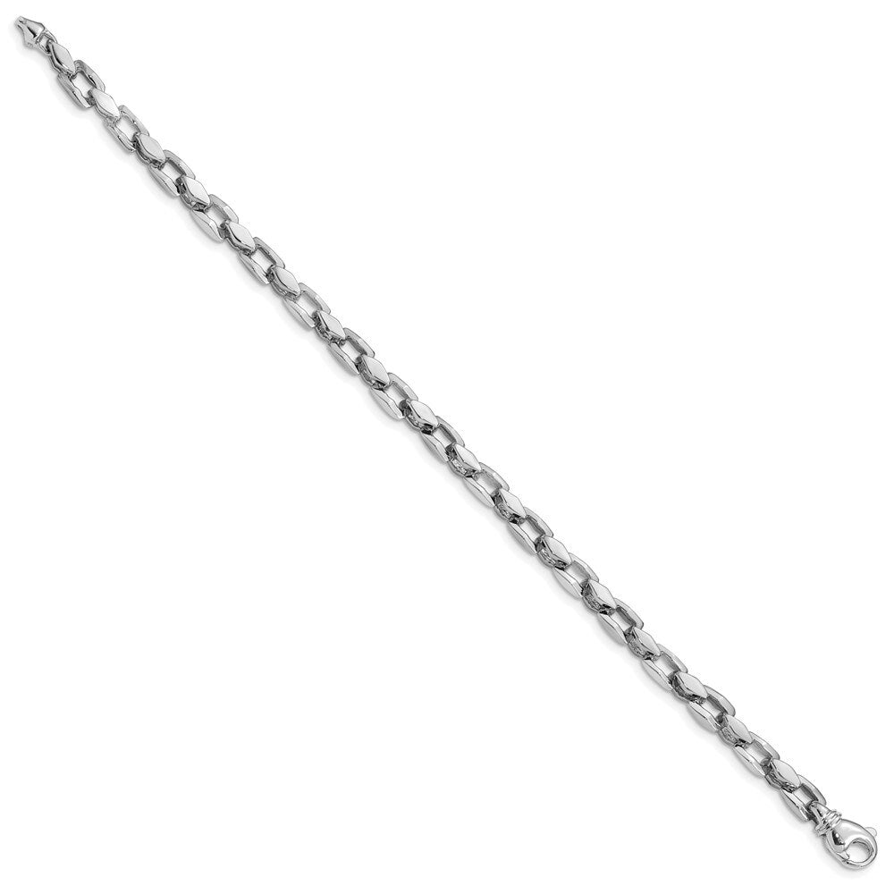 14k White Gold 4.50mm Hand-polished Fancy Link Bracelet, 7"