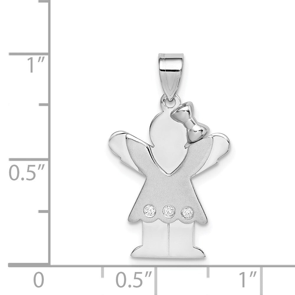 14k White Gold AA Diamond Kid Pendant