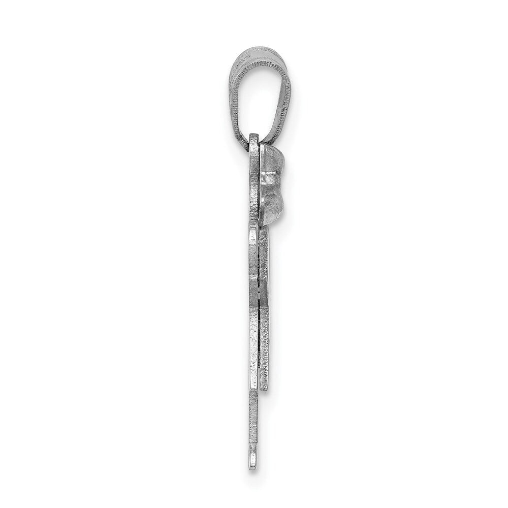14k White Gold Diamond Kid Pendant