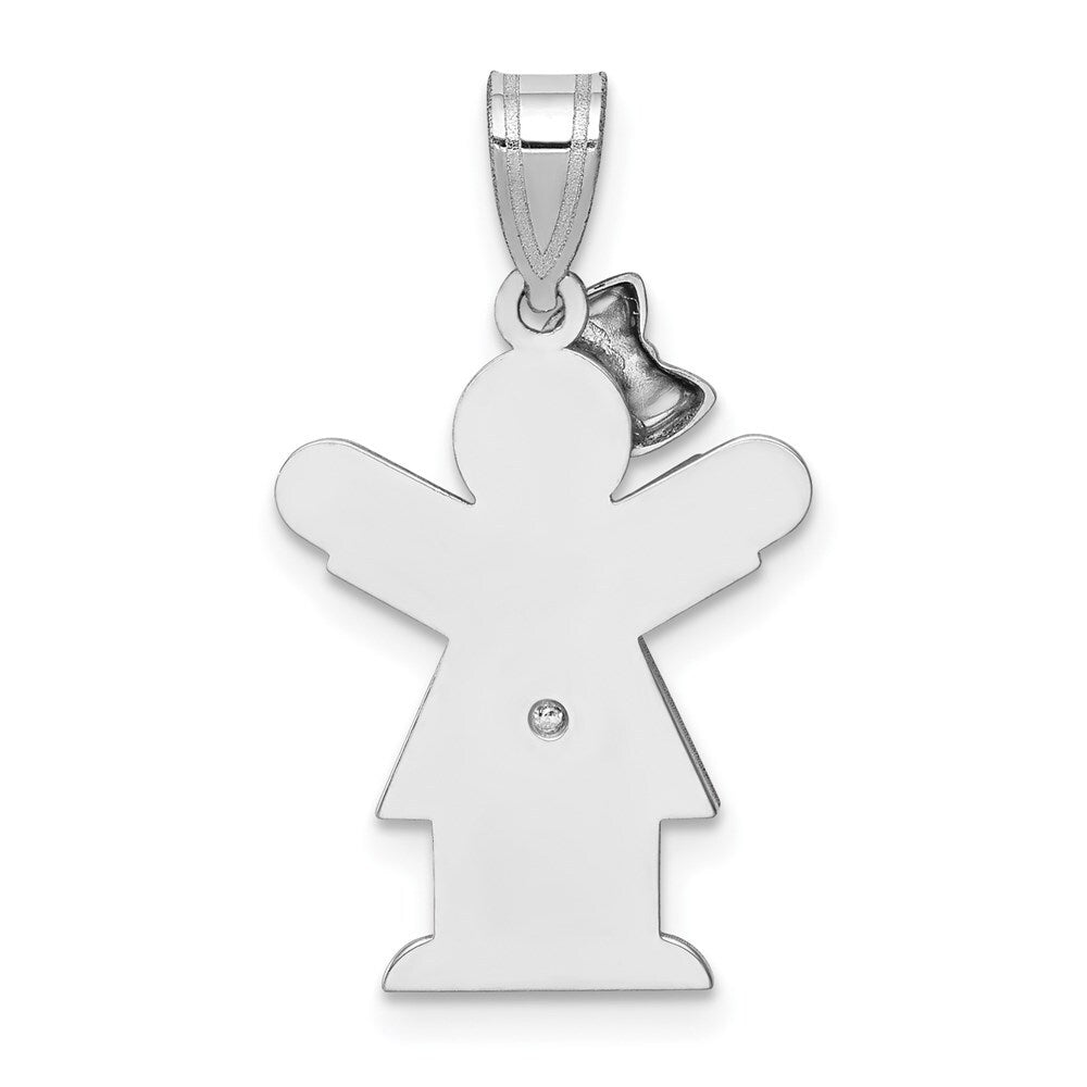 14k White Gold Diamond Kid Pendant