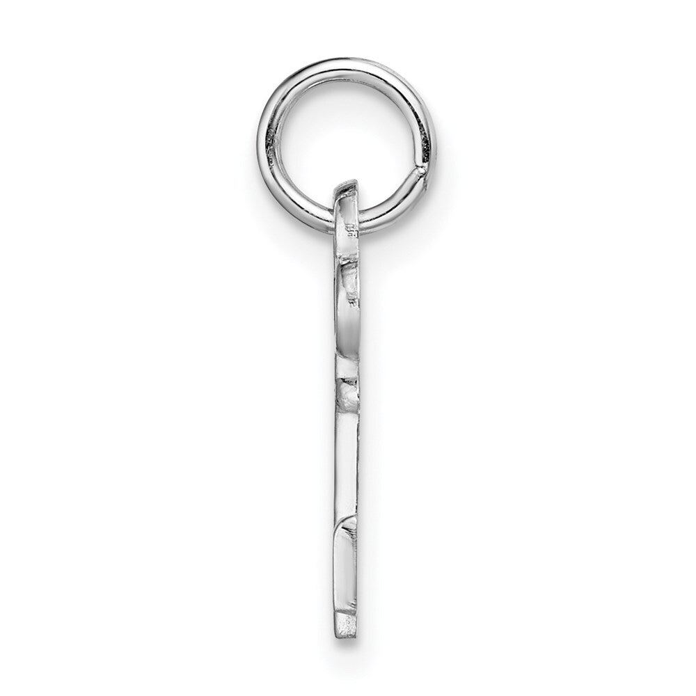 14k White Gold H Key Pendant