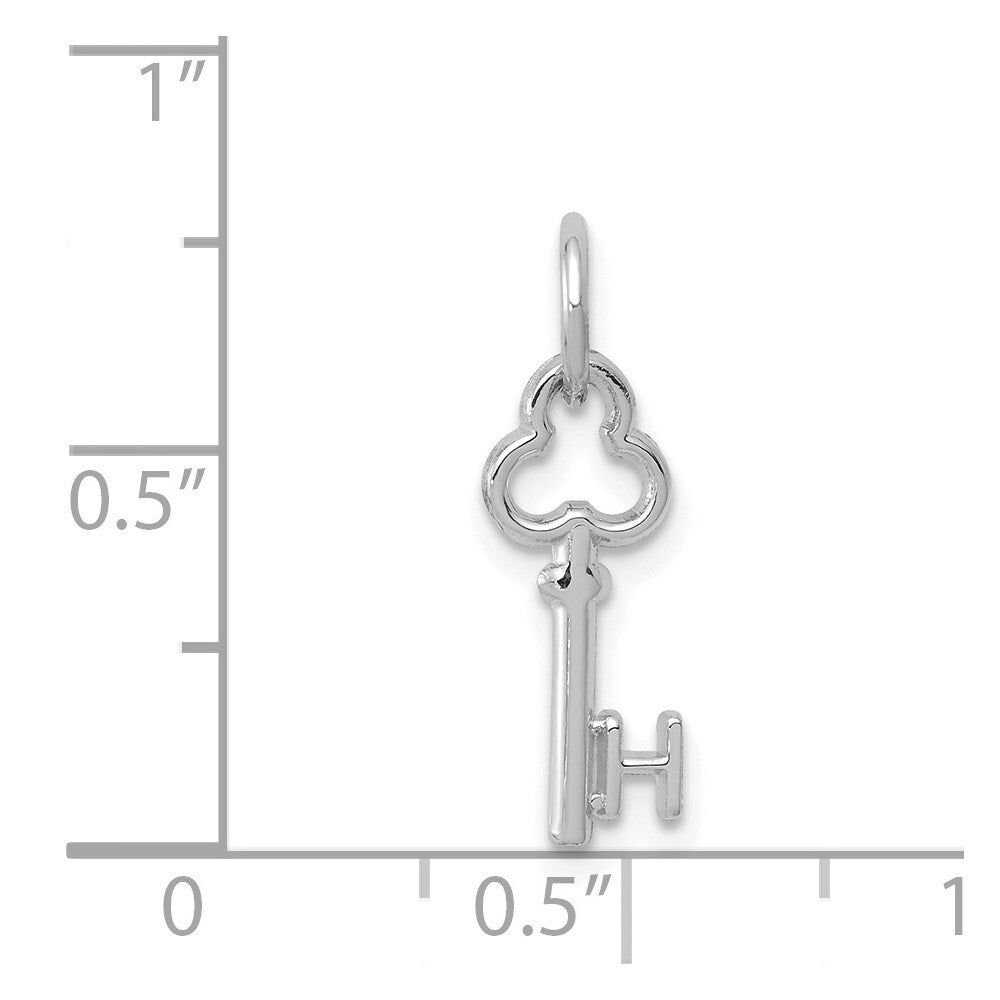 14k White Gold H Key Pendant