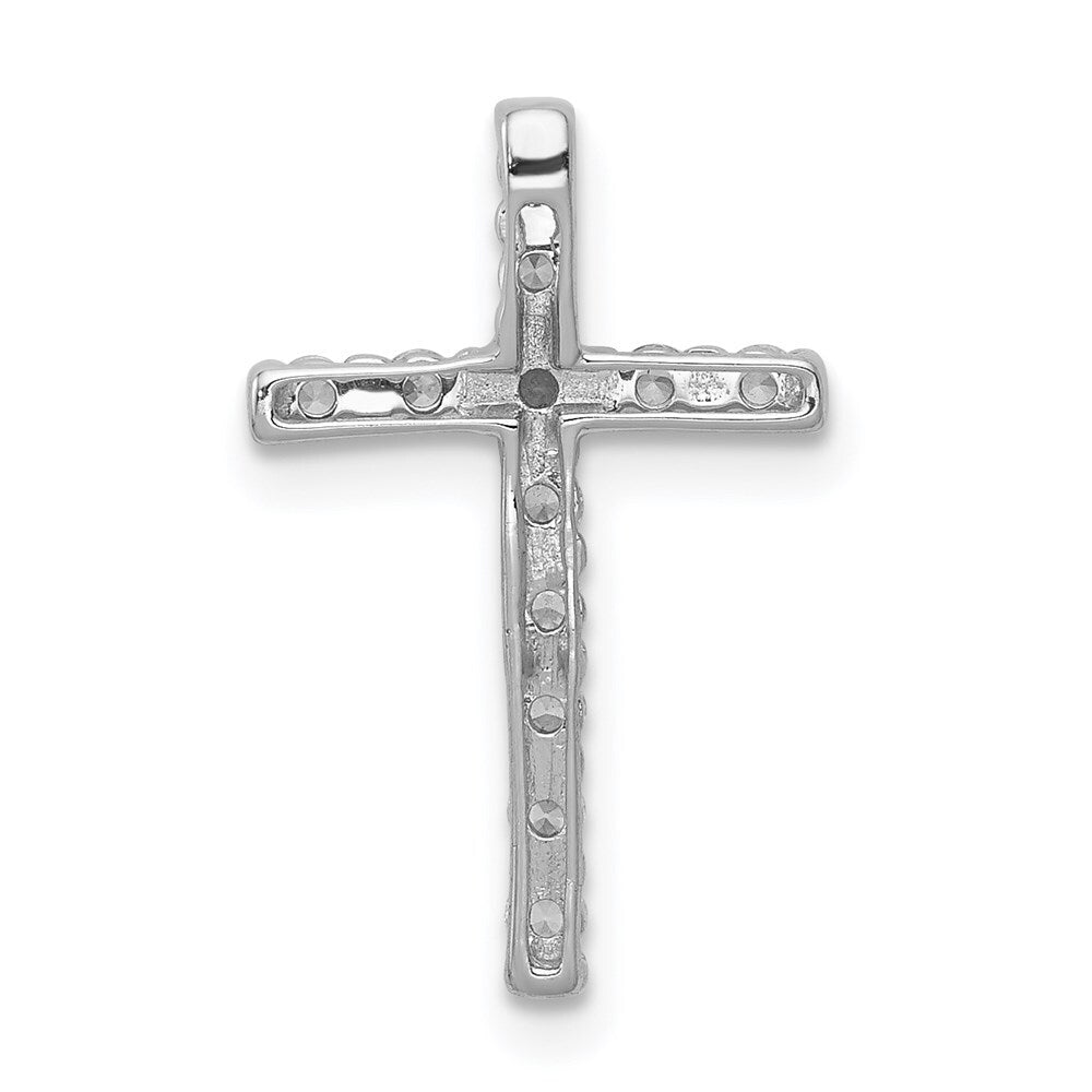 14k White Gold Lab Grown Diamond SI1/SI2, G-H Cross Pendant