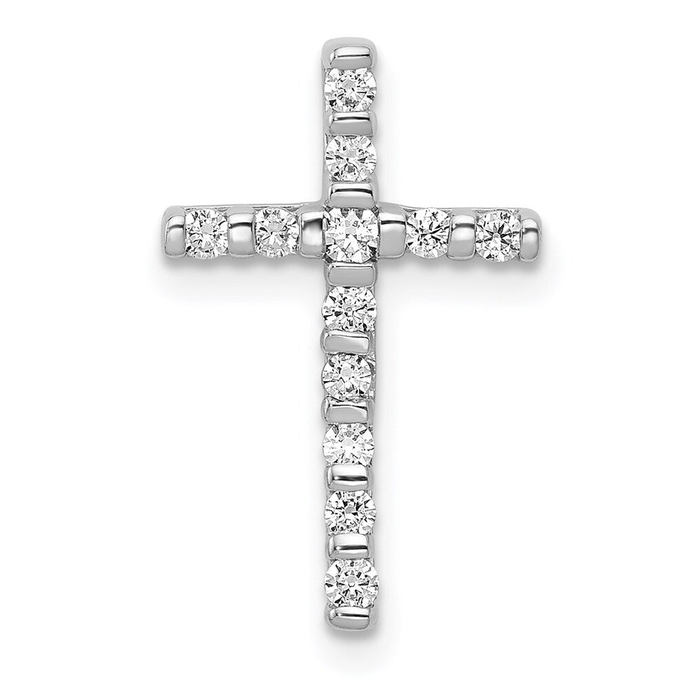 14k White Gold Lab Grown Diamond SI1/SI2, G-H Cross Pendant