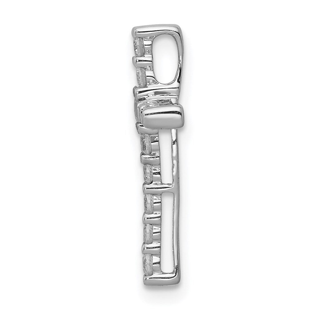 14k White Gold Lab Grown Diamond SI1/SI2, G-H Cross Pendant