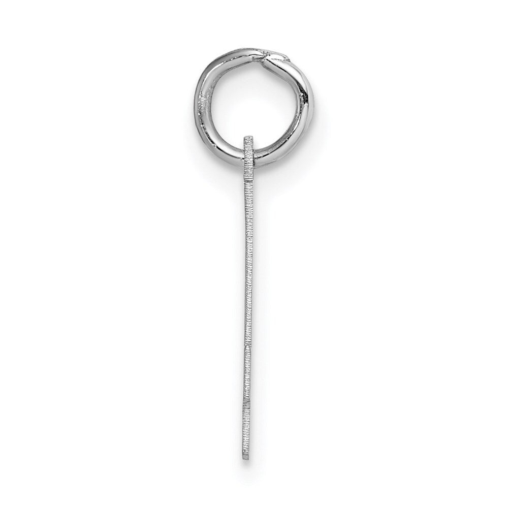 14k White Gold Small Satin Number 4 Pendant for Necklace