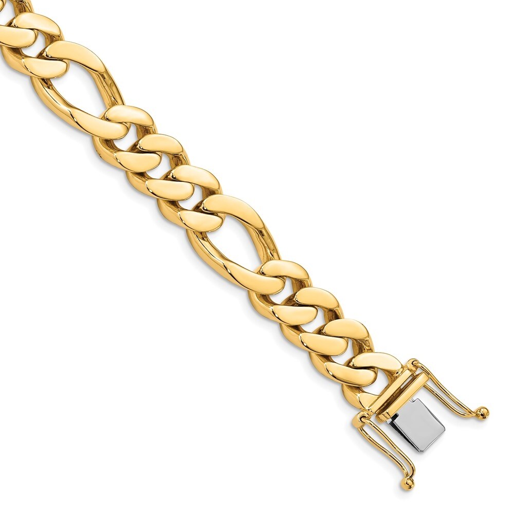 14k Yellow Gold 11.8mm Fancy Link Bracelet, 8.5"