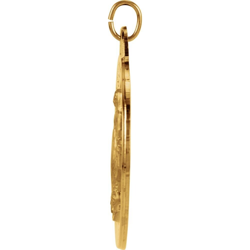 14k Yellow Gold 29mm Miraculous Medal Pendant