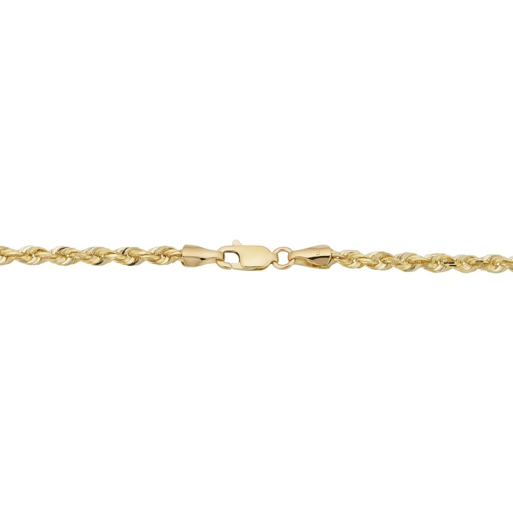 14k Yellow Gold 3.3 millimeter Rope Chain Necklace For Men and Women (18 - 30 inches)