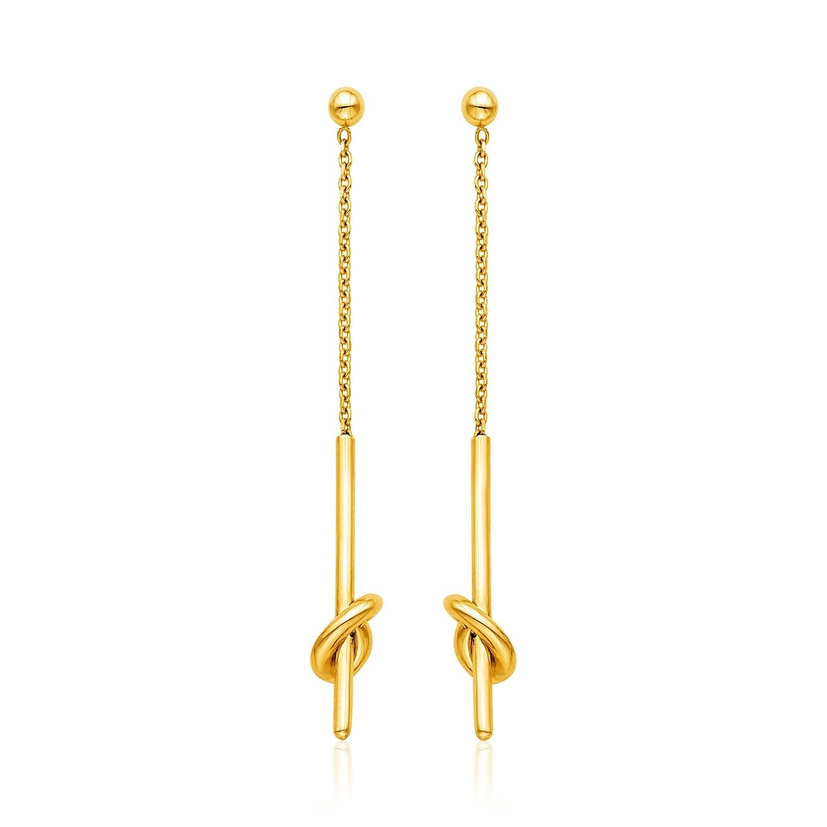 14k Yellow Gold Dangle Earrings with Knots