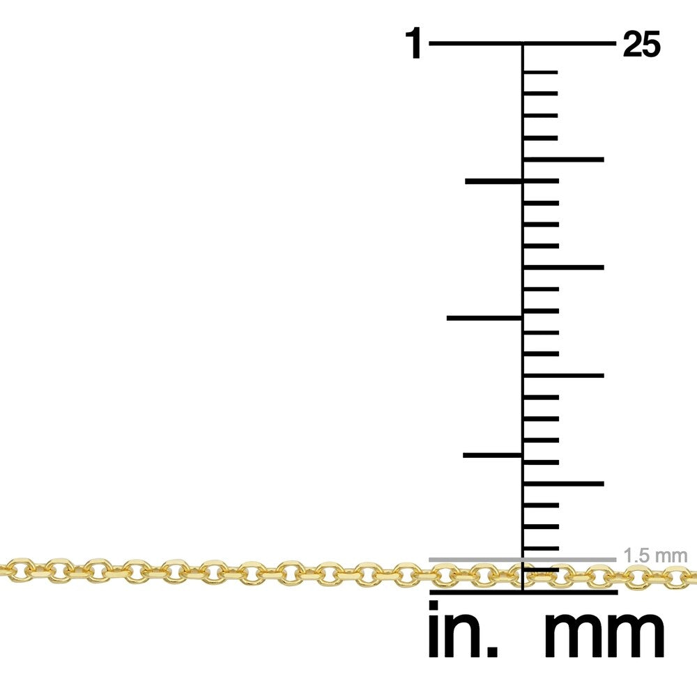 14k Yellow Gold Diamond-cut Cable Chain (16 - 24 inches)