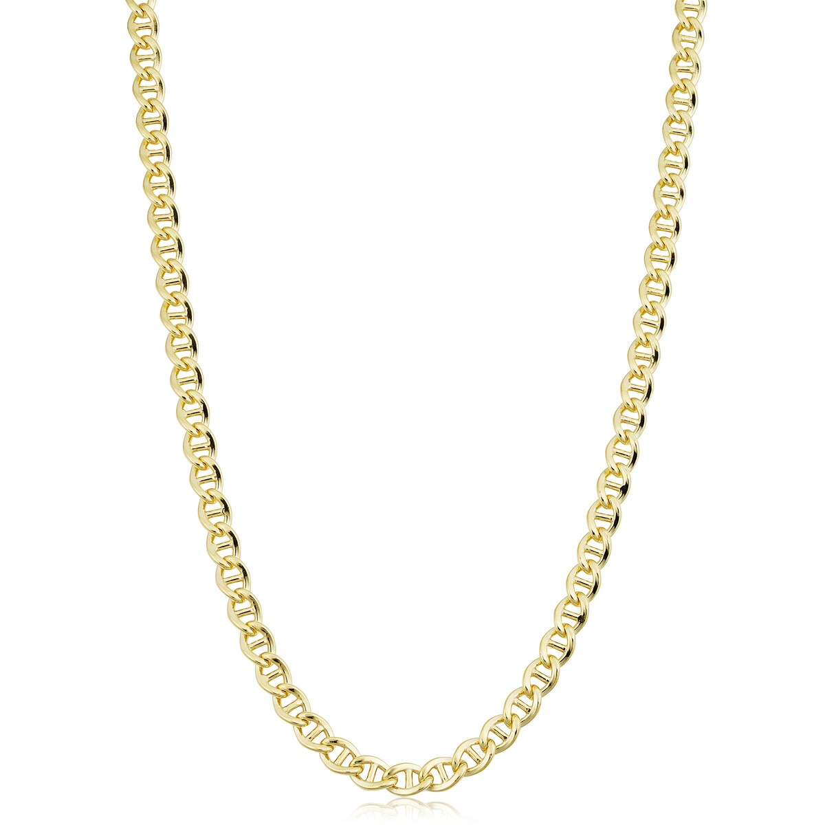 14k Yellow Gold Filled 5.1 mm Mariner Link Chain Necklace For Men and Women