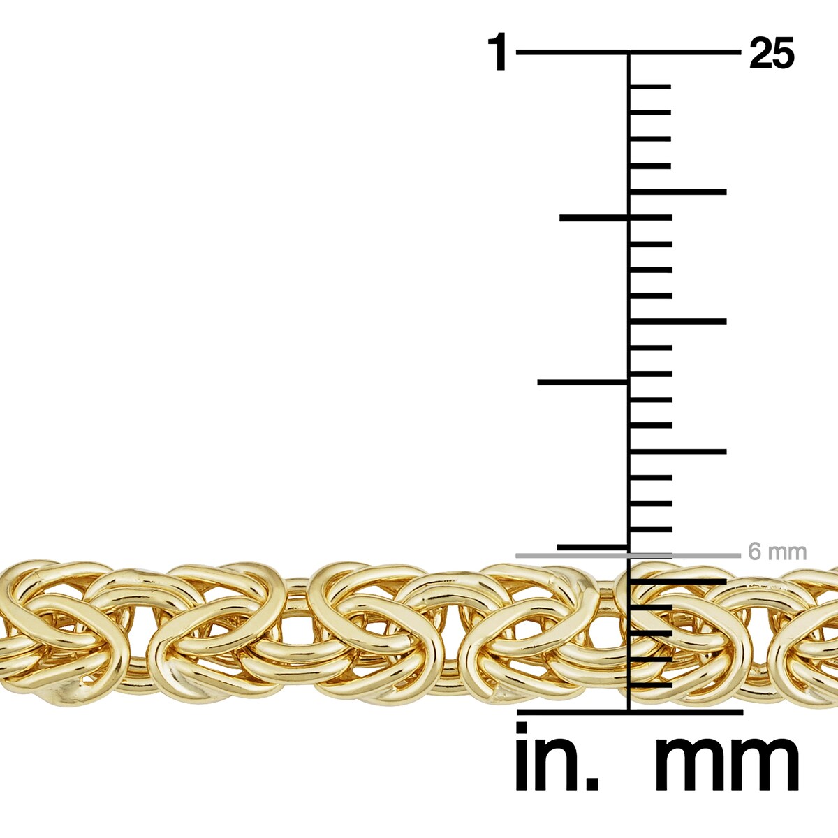 14k Yellow Gold Filled 6 mm Byzantine Link Chain Necklace (18 or 20 inches)