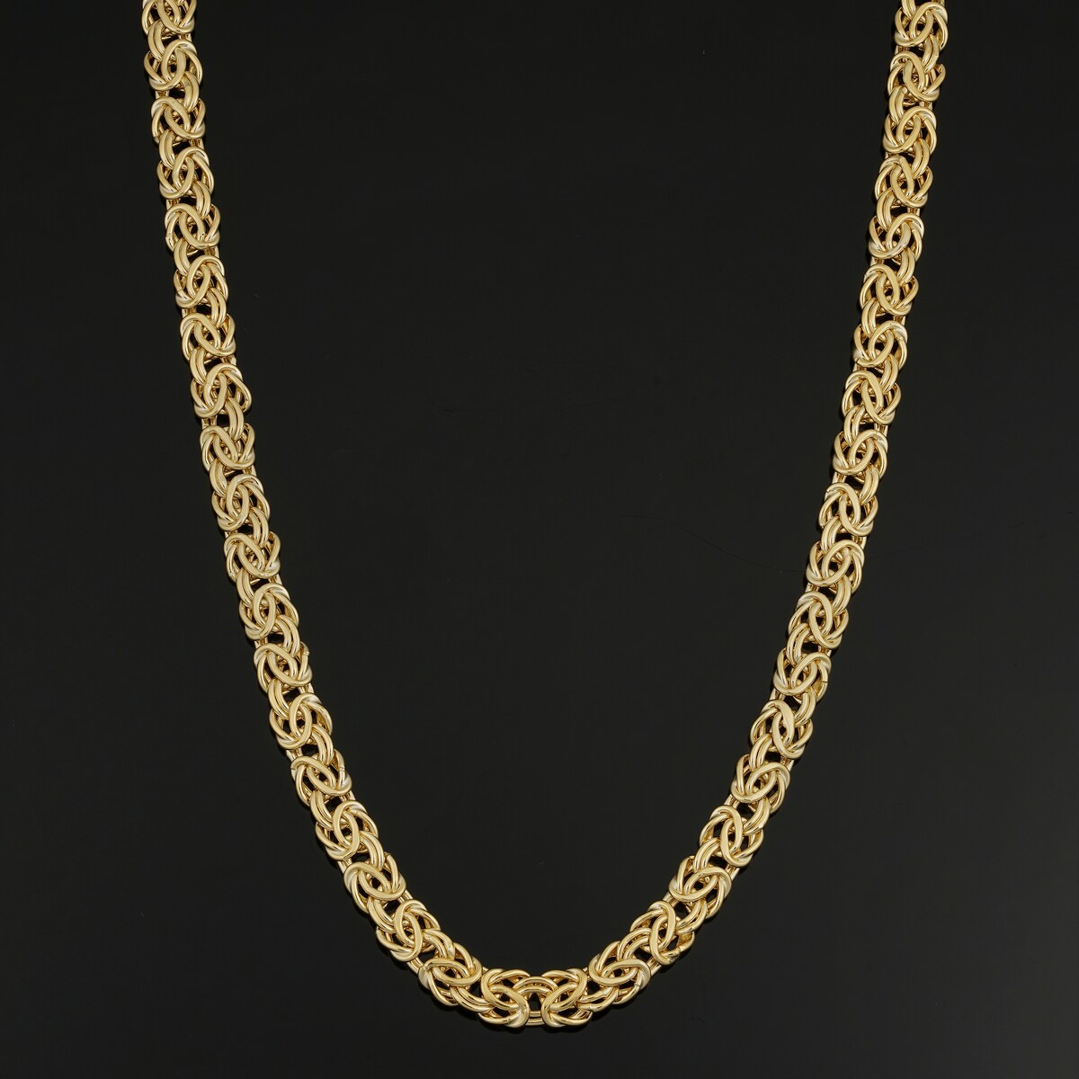14k Yellow Gold Filled 6 mm Byzantine Link Chain Necklace (18 or 20 inches)