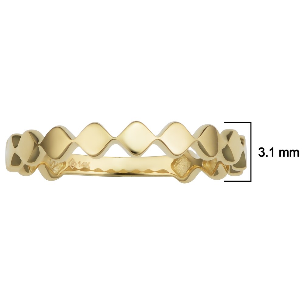 14k Yellow Gold Geometric Shaped Ring Minimalist Jewelry for Women