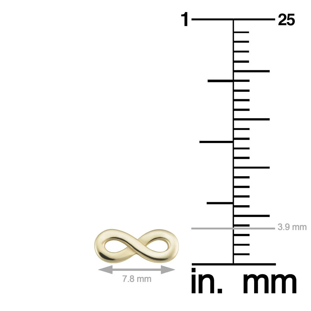 14k Yellow Gold Infinity Stud Earrings