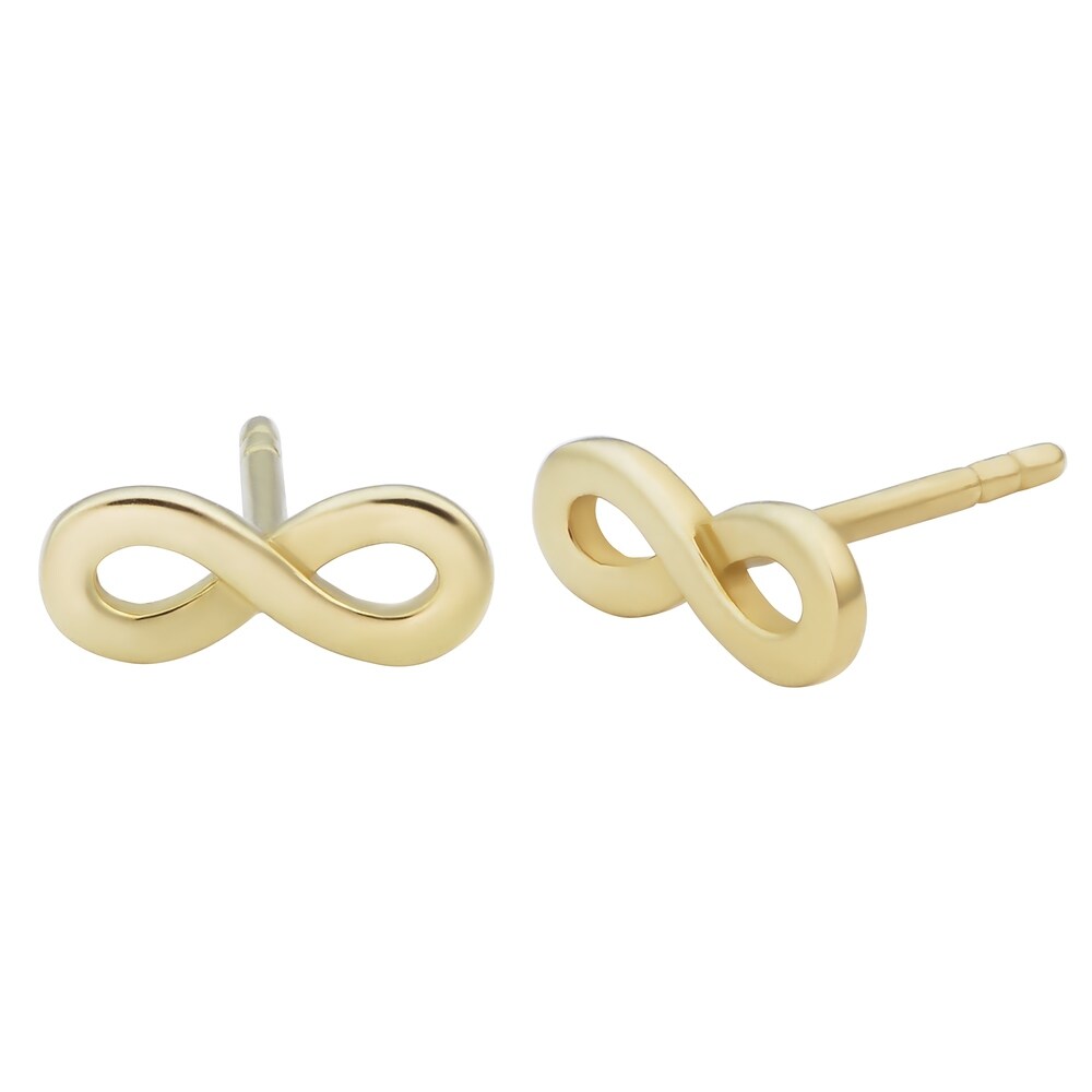14k Yellow Gold Infinity Stud Earrings