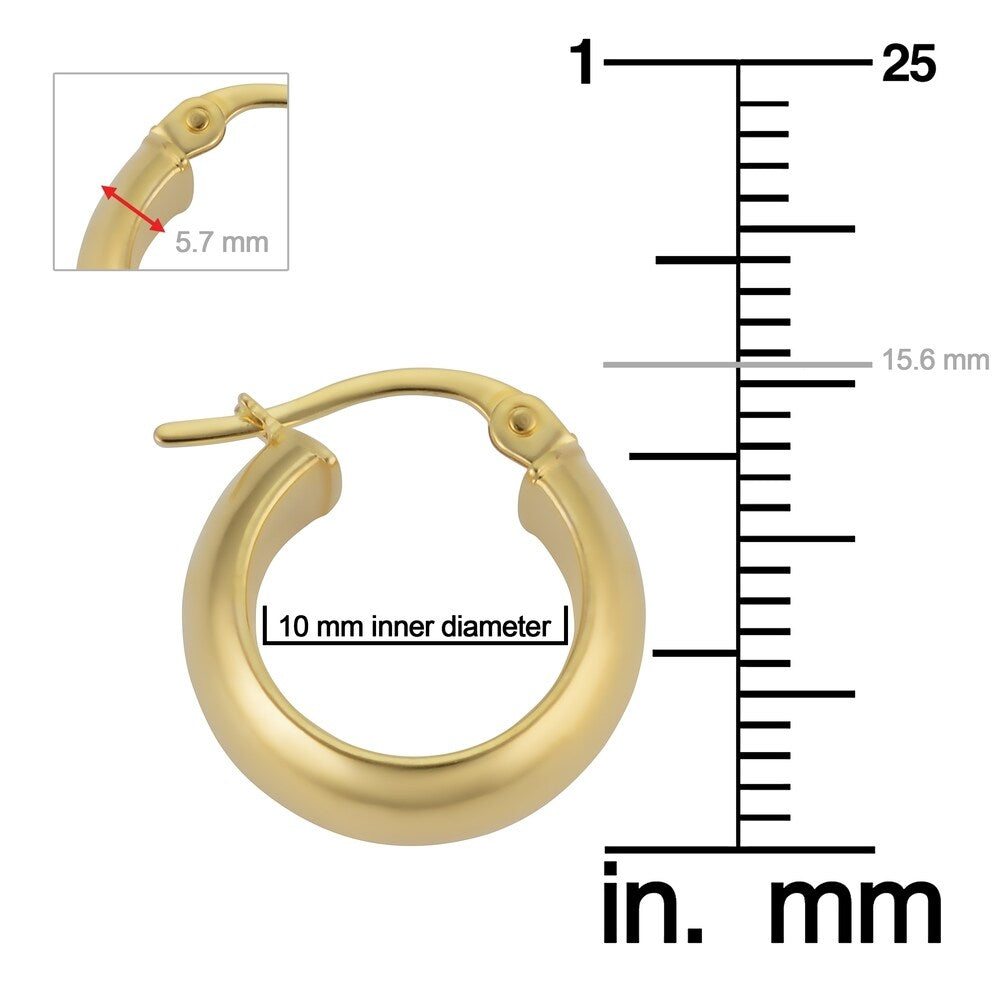 14k Yellow Gold Polished Small Hoop Earrings
