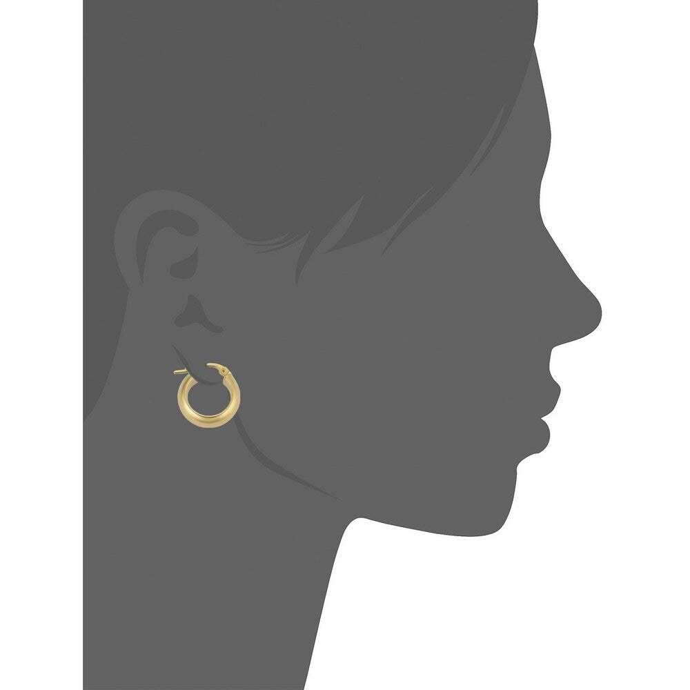 14k Yellow Gold Polished Small Hoop Earrings