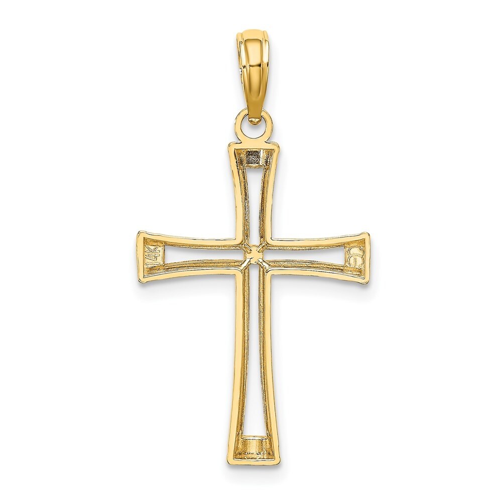 14k Yellow Gold Polished & Cut-Out CROSS