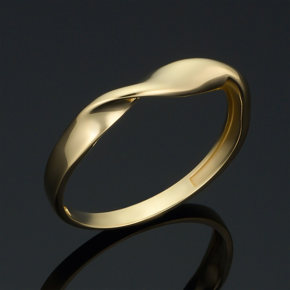 14k Yellow Gold Twisted Band Ring Minimalist Jewelry for Women