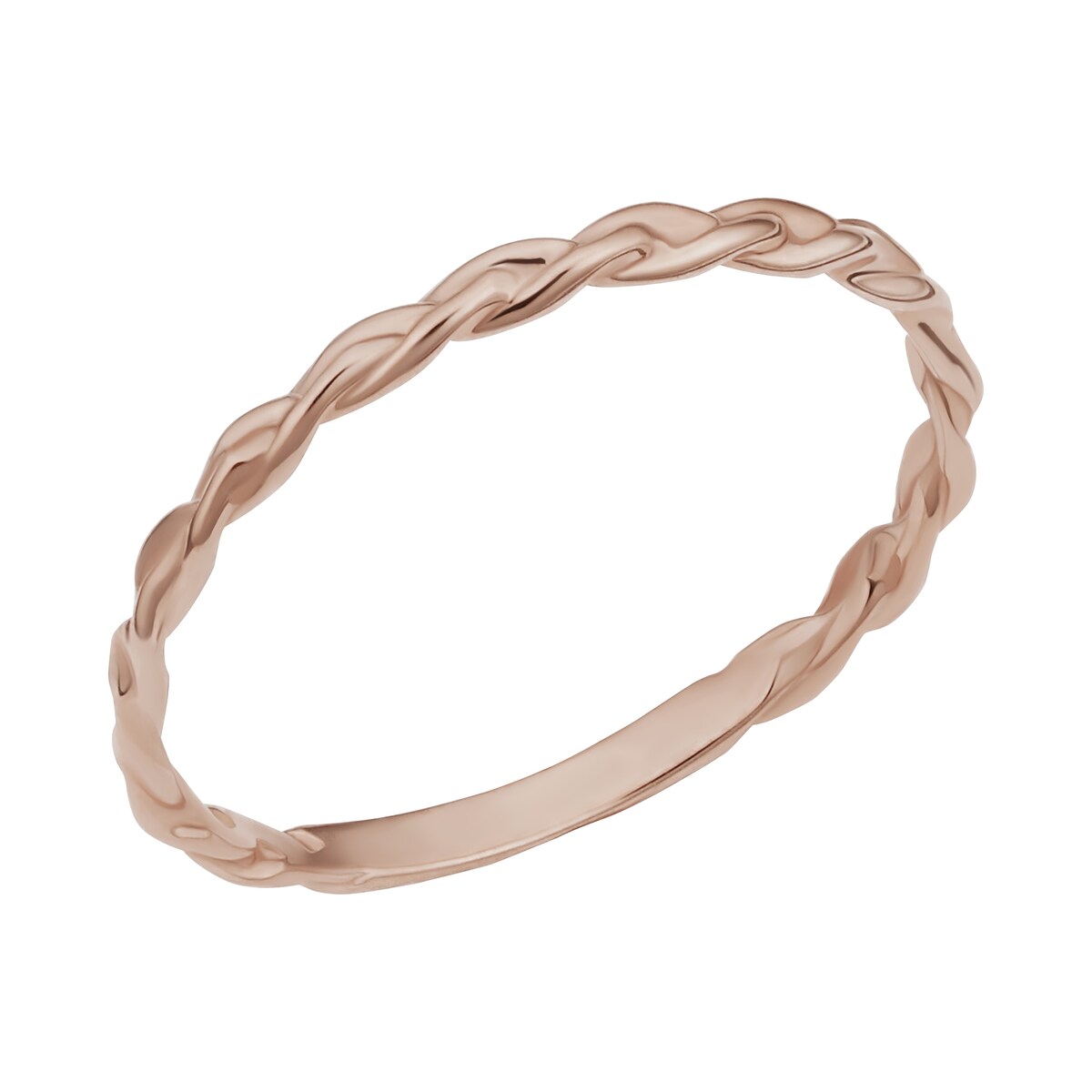 14k Yellow, White or Rose Gold Braided Band Ring for Women (1.6 millimeters)