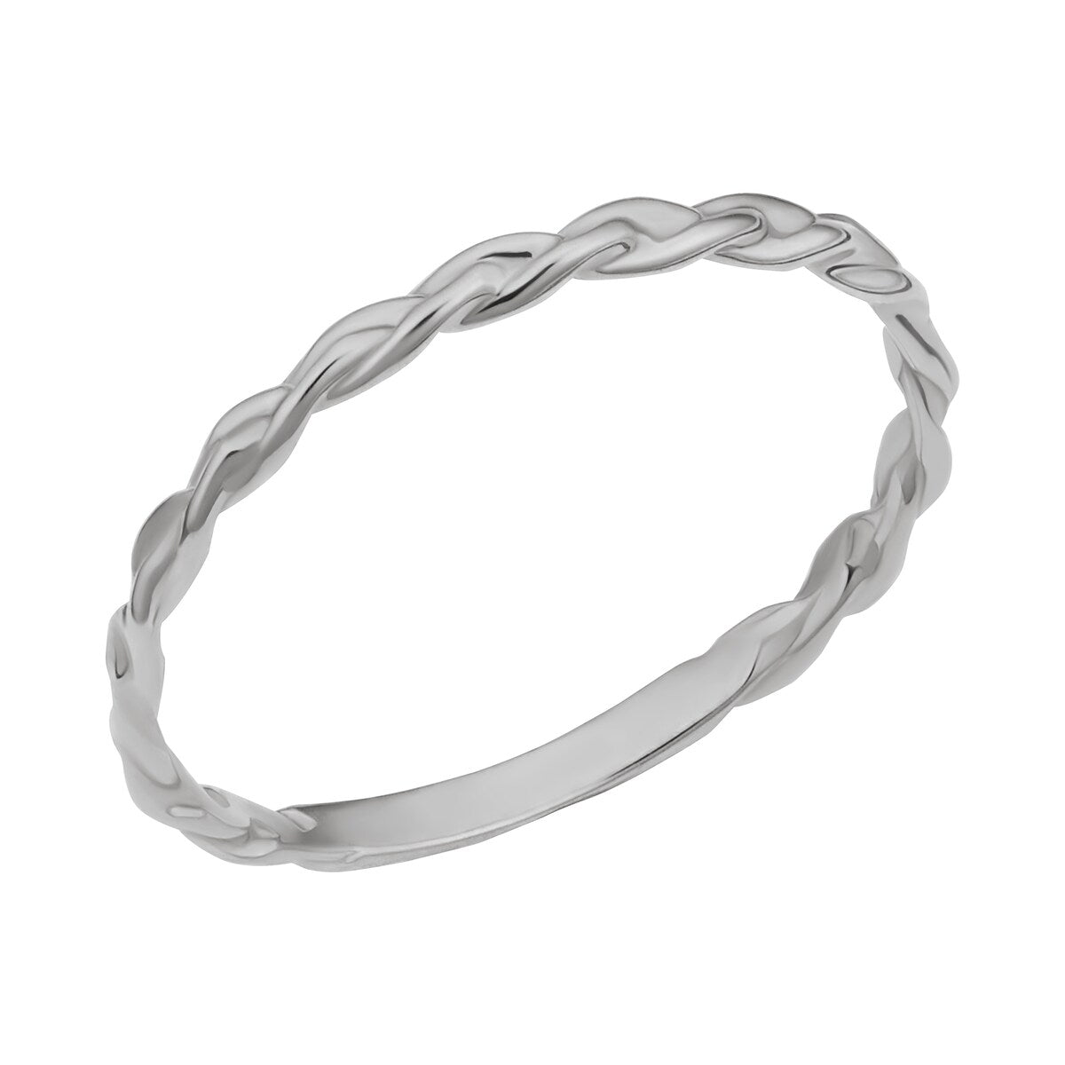 14k Yellow, White or Rose Gold Braided Band Ring for Women (1.6 millimeters)