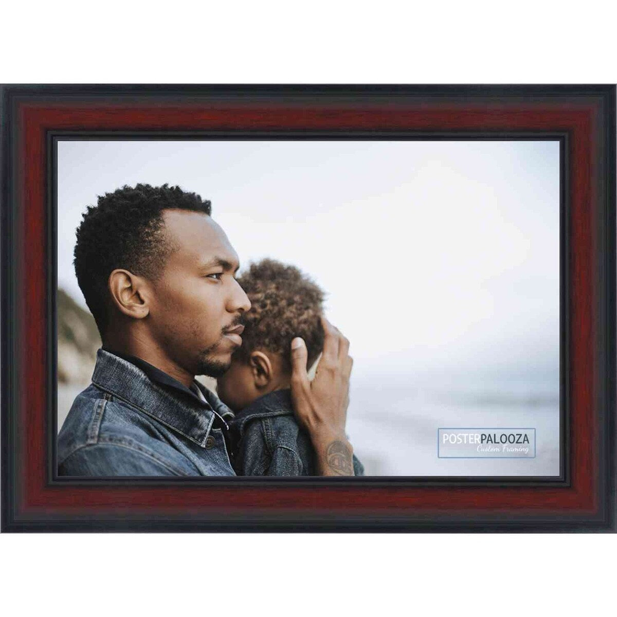 14x10 Traditional Mahogany Complete Wood Picture Frame with UV Acrylic, Foam Board Backing, & Hardware