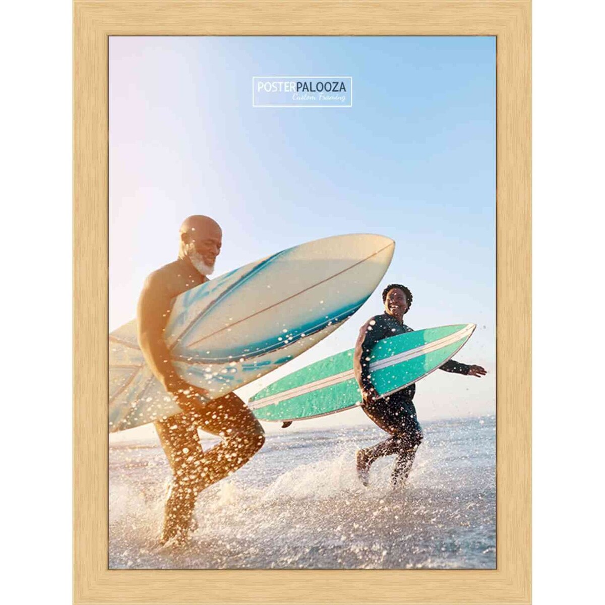 14x10 Traditional Natural Complete Wood Picture Frame with UV Acrylic, Foam Board Backing, & Hardware