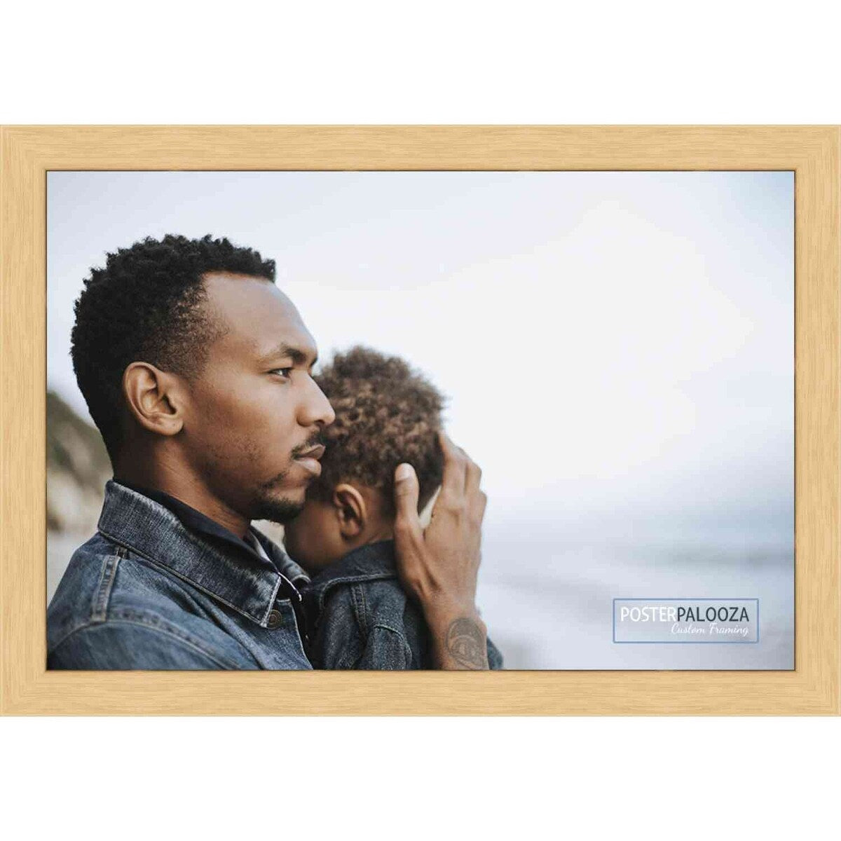 14x10 Traditional Natural Complete Wood Picture Frame with UV Acrylic, Foam Board Backing, & Hardware